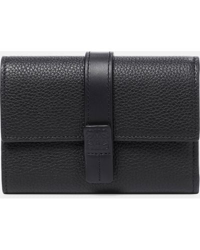 Loewe Vertical Small Leather Wallet - Black