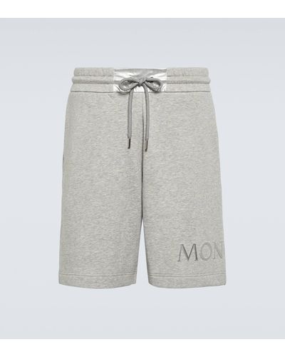 Moncler Cotton-blend Fleece Shorts - Grey