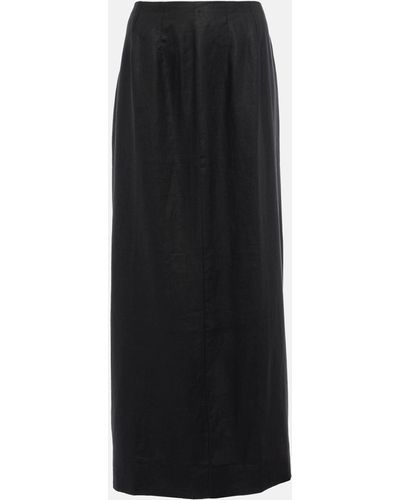 Faithfull The Brand Soleil Linen Maxi Skirt - Black