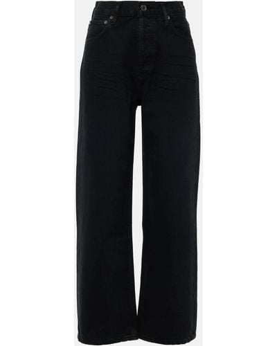 Agolde Ren High-rise Cropped Straight Jeans - Black