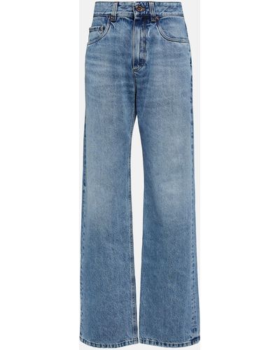 Brunello Cucinelli Embellished Wide-leg Jeans - Blue