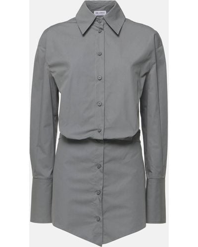 The Attico Silvye Cotton Shirt Dress - Grey