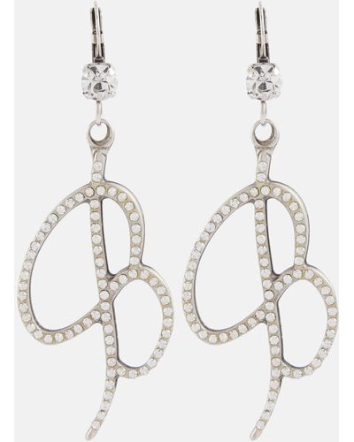 Blumarine Logo Crystal-embellished Earrings - White