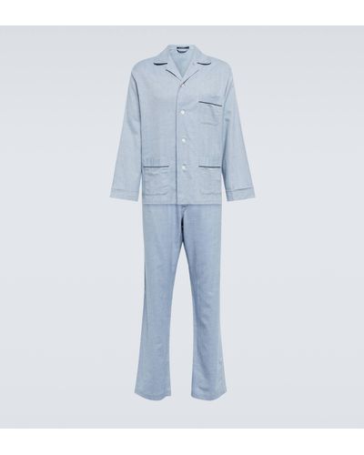 Thom Sweeney Cotton Pyjamas - Blue