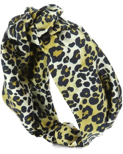 Jennifer Behr Marin Leopard Stretch-silk Headband - Multicolour