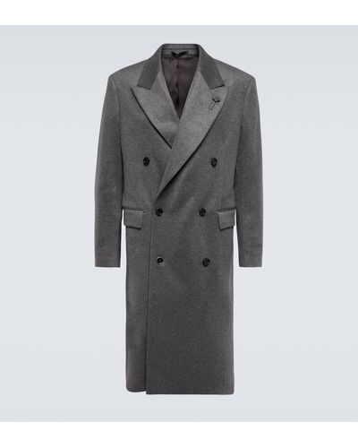 Lardini Double-breasted Cashmere Coat - Grey
