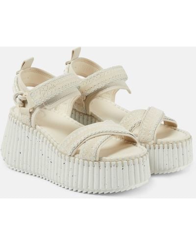 Chloé Nama Leather Sandals - Natural