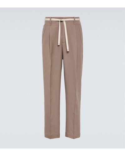 Zegna Linen Straight Pants - Natural