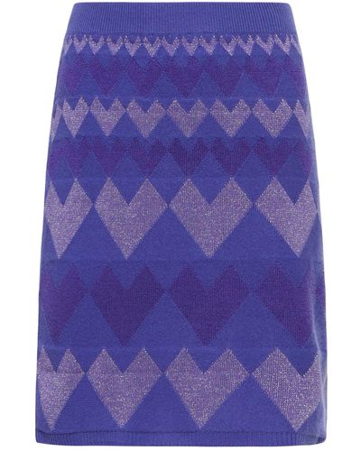 Diane von Furstenberg Ariella Jacquard Wool-blend Miniskirt - Purple