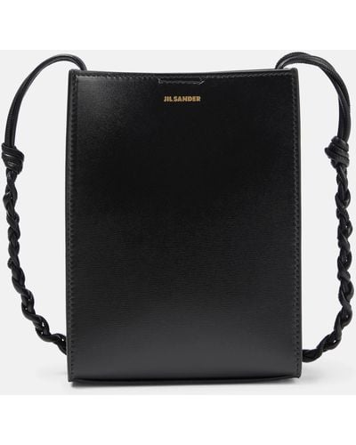 Jil Sander Small Leather Shoulder Bag - Black