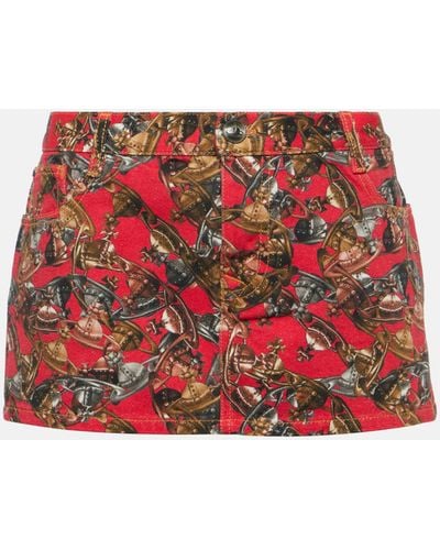 Vivienne Westwood Printed Cotton Skirt - Red