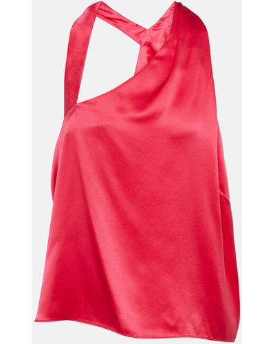 The Sei One-shoulder Silk Top - Red