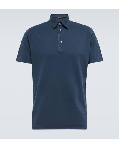 Loro Piana Cotton Pique Polo Shirt - Blue