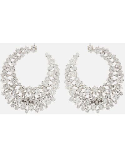 Suzanne Kalan 18kt White Gold Hoop Earrings With Diamonds