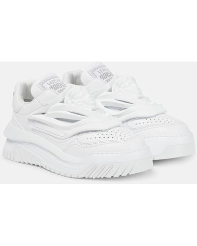 Versace Medusa Leather Low-top Sneakers - White