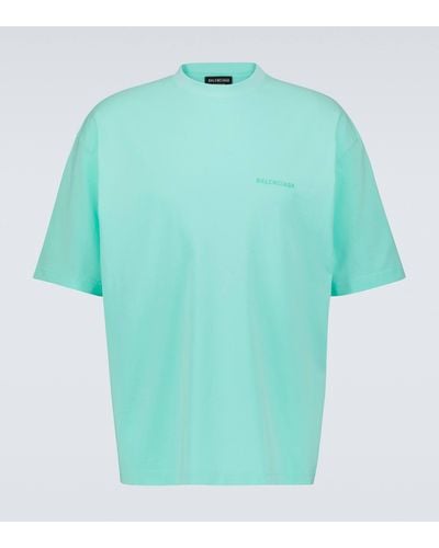 Balenciaga Medium-fit Short-sleeved T-shirt - Blue