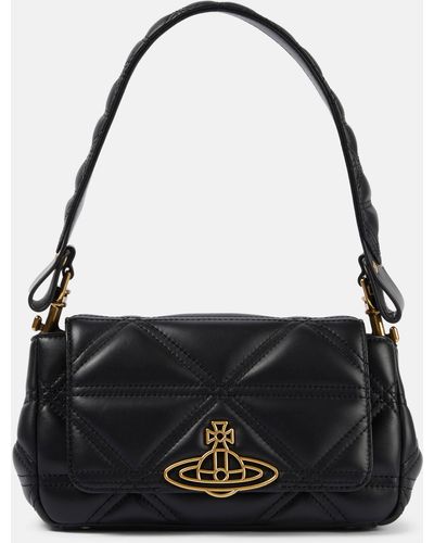 Vivienne Westwood Hazel Medium Quilted Leather Shoulder Bag - Black