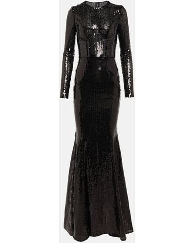 Dolce & Gabbana Sequined Gown - Black