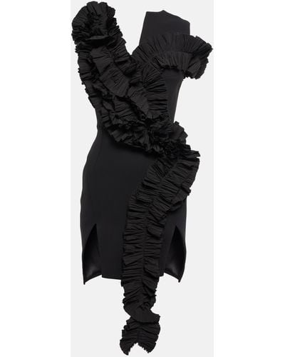 Maticevski Avery Ruffled Crepe Minidress - Black