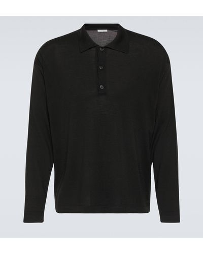 The Row Djon Wool Polo Sweater - Black