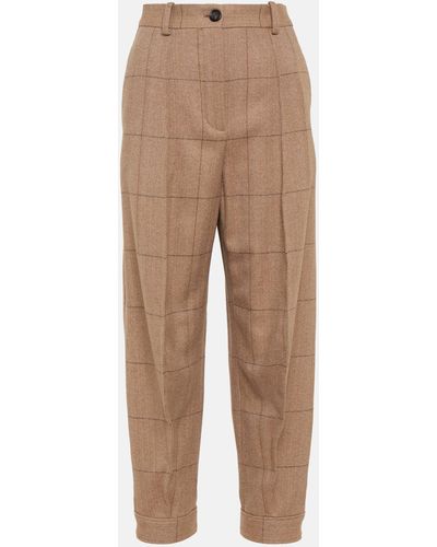 Loro Piana Aniston High-rise Tapered Cashmere Pants - Natural