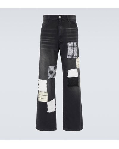 Marni Patch-applique Wide-leg Jeans - Black