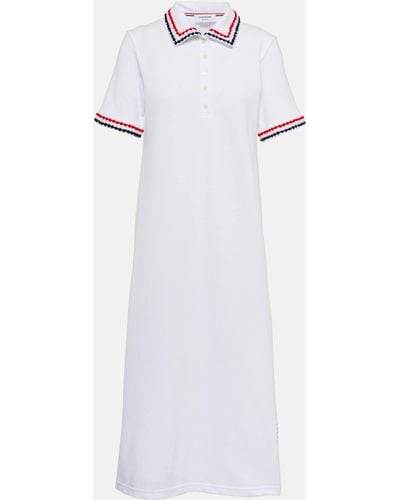 Thom Browne Cotton Pique Midi Dress - White