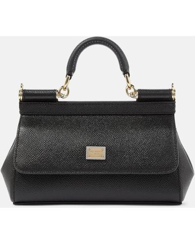 Dolce & Gabbana Sicily Mini Leather Crossbody Bag - Black