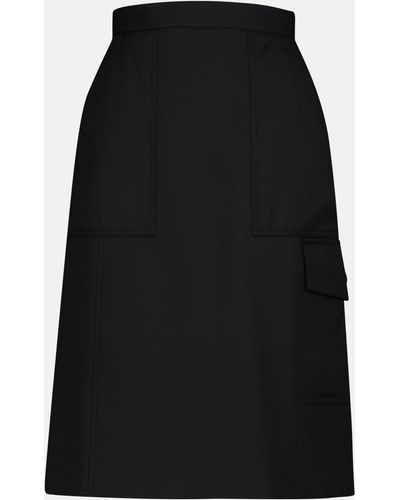 Moncler High-rise A-line Midi Skirt - Black