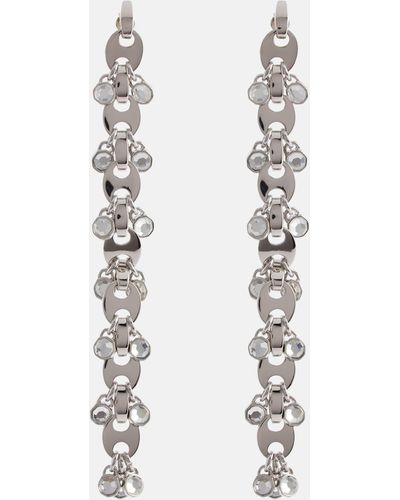 Rabanne Embellished Drop Earrings - White
