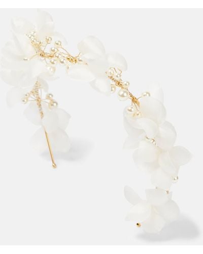 Jennifer Behr Darina Floral-embellished Headband - White