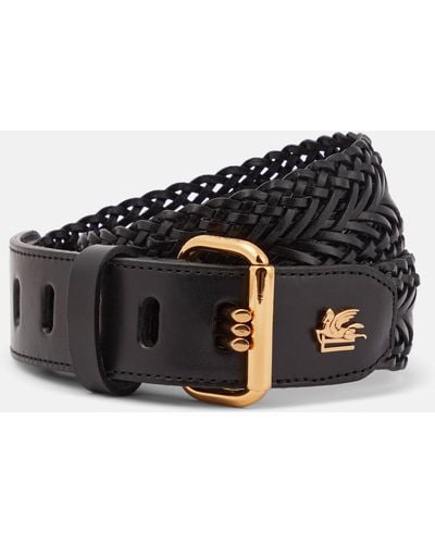 Etro Braided Leather Belt - Black