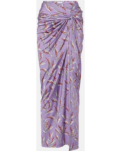 Rabanne Floral Wrap Skirt - Purple