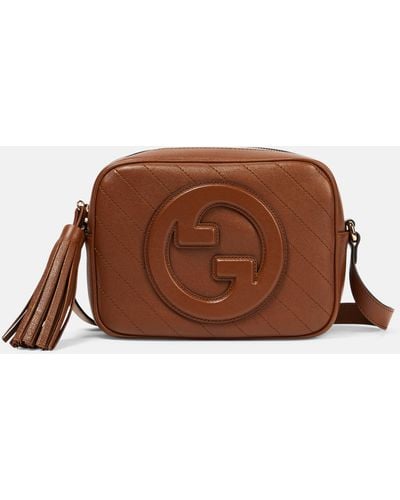 Gucci Blondie Small Leather Shoulder Bag - Brown