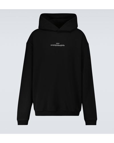 Maison Margiela Upside Down Logo Hooded Sweatshirt - Black