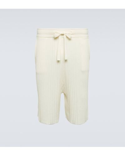 King & Tuckfield Wool Shorts - Natural