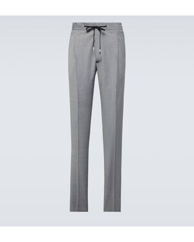 Lardini Easy Wear Wool-blend Straight Pants - Grey