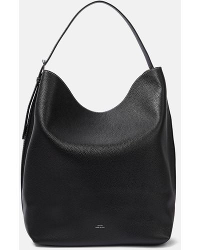 Totême Belted Leather Tote Bag - Black