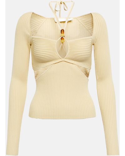 Jonathan Simkhai Elenor Cutout Ribbed-knit Top - Natural