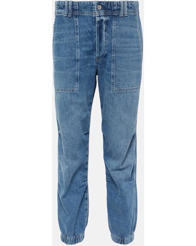 Citizens of Humanity Agni Mid-rise Twill Tapered Pants - Blue