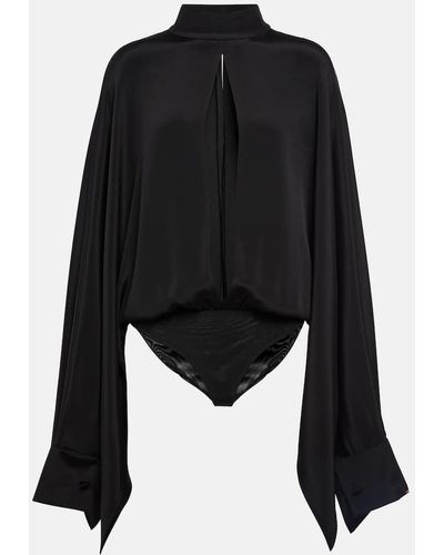 Black Silk Bodysuits