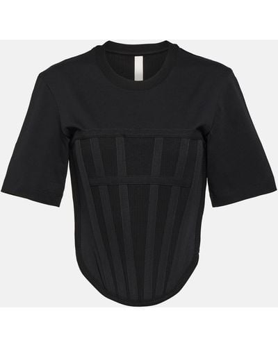 Dion Lee Corset Cotton Jersey T-shirt - Black