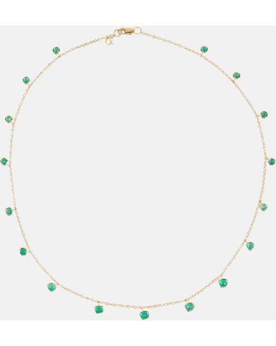 Octavia Elizabeth 18kt Gold Necklace With Emeralds - White