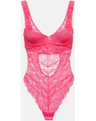 Versace Lace Bodysuit - Pink