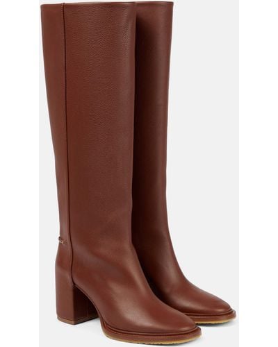 Chloé Edith Leather Knee-high Boots - Brown
