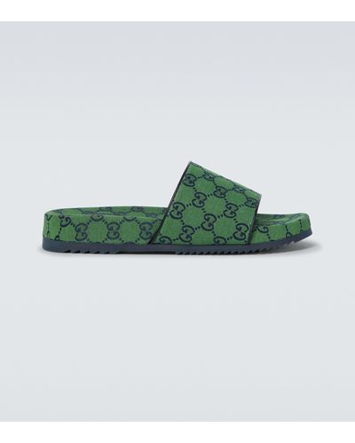 Gucci GG Multicolour Slides - Green