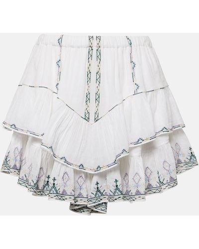 Isabel Marant Jocadia Ruffled Cotton Miniskirt - White