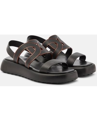 Tod's Catena Leather Sandals - Black