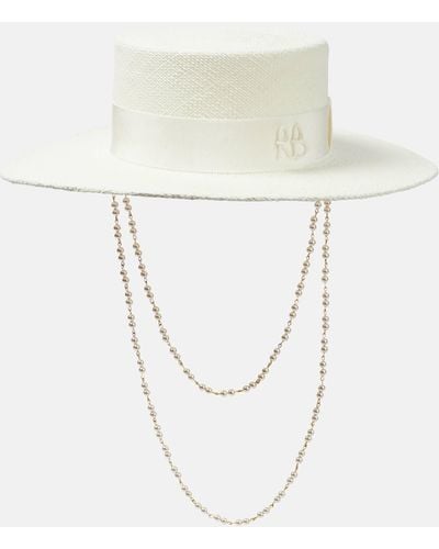 Ruslan Baginskiy Chain-detail Straw Hat - White