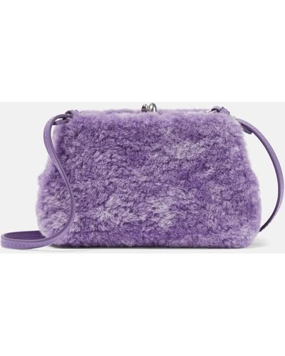 Jil Sander Goji Micro Shearling Shoulder Bag - Purple